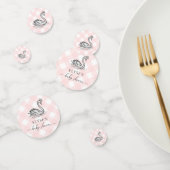 Swan Baby shower Roze Gingham Table Confetti (Groep)