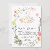 Swan Baby shower Uitnodiging Swan (Voorkant)