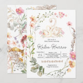 Swan Baby shower Uitnodiging Swan (Voorkant / Achterkant)