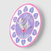 Swan ballerina op de waterverf van het meer met pa grote klok (Hoek)