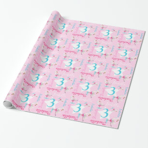 Swan ballerina waterverf ballet 3e verjaardagswrap cadeaupapier