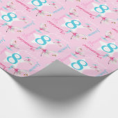 Swan ballerina waterverf ballet 8e verjaardagswrap cadeaupapier (Hoek)