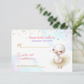 Swan Ballet Meisje Baby shower Reactie Kaart (Staand voorkant)