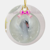 Swan Bauble in kerstversiering Keramisch Ornament (Voorkant)