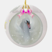 Swan Bauble in kerstversiering Keramisch Ornament (Achterkant)