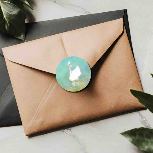 Swan bij het Balatonmeer - gepersonaliseerd Ronde Sticker