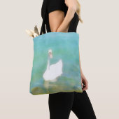 Swan bij het Balatonmeer - waterverf nr. 2 Tote Bag (Dichtbij)