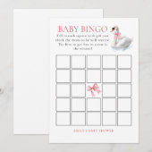 Swan Bingo Baby shower Game Kaart (Voorkant / Achterkant)