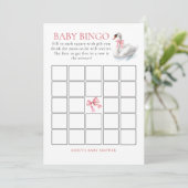Swan Bingo Baby shower Game Kaart (Staand voorkant)