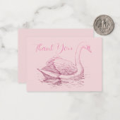  Swan Bird Bedankt Notitiekaartje (Voorkant / Achterkant in situ)