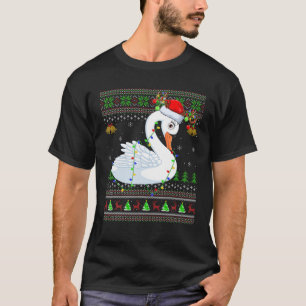 Swan Bird Lover Xmas Santa Swan Ugly Kerstmis T-shirt