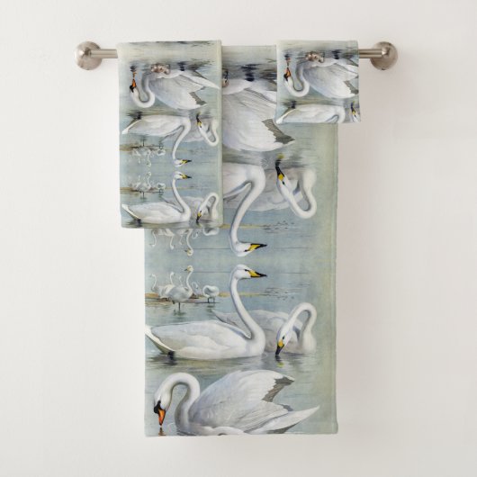 Swan Birds Cygnet Wildlife Animals Bath Towels Bad Handdoek (Insitu)