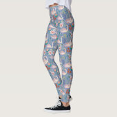 Swan Birds Floral Botanical Blue Pattern Leggings (Links)