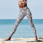 Swan Birds Floral Botanical Blue Pattern Leggings<br><div class="desc">Twee  zwanen in een pond met botanische wildbloemen en lileuze leggings. Origineel kunstwerk van Caroline Bonne Müller</div>