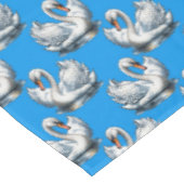 Swan Birds Pattern Design On Blue  Tafelkleed (Gekanteld)