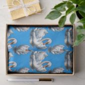 Swan Birds Pattern Design On Blue  Tissuepapier (Geschenk)