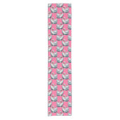 Swan Birds Pattern Design On Pink Korte Tafelloper (Voorkant)