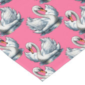 Swan Birds Pattern Design On Pink Korte Tafelloper (Hoek)