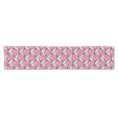 Swan Birds Pattern Design On Pink Korte Tafelloper (Horizontaal)