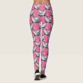 Swan Birds Pattern Design On Pink Leggings (Achterkant)
