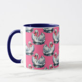 Swan Birds Pattern Design On Pink Mok (Links)