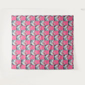 Swan Birds Pattern Design On Pink Wandkleed (Voorkant (horizontaal))