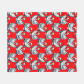 Swan Birds Pattern Design on Red Fleece Deken (Voorkant (Horizontaal))