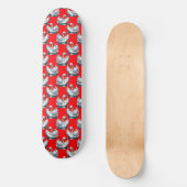Swan Birds Pattern Design on Red Persoonlijk Skateboard (Voorkant)
