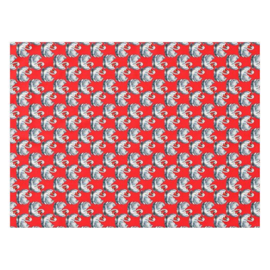 Swan Birds Pattern Design on Red Tafelkleed (Voorkant (Horizontaal))