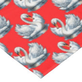 Swan Birds Pattern Design on Red Tafelkleed (Gekanteld)