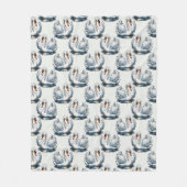 Swan Birds Pattern Design on White  Fleece Deken (Voorkant)