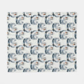 Swan Birds Pattern Design on White  Fleece Deken (Voorkant (Horizontaal))