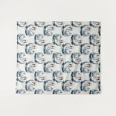 Swan Birds Pattern Design on White  Wandkleed (Voorkant (horizontaal))