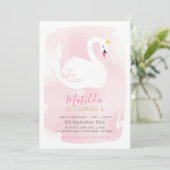 SWAN BIRTHDAY PARTIJ  elegant goud bleek roze Kaart (Staand voorkant)