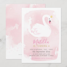 SWAN BIRTHDAY PARTIJ  elegant goud bleek roze