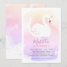 SWAN BIRTHDAY PARTIJ  elegante pastelregenboog