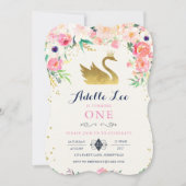 Swan Birthday Uitnodiging (Voorkant)