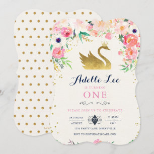 Swan Birthday Uitnodiging