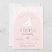 Swan Birthday Uitnodiging | Uitnodigingen van Swan (Voorkant)