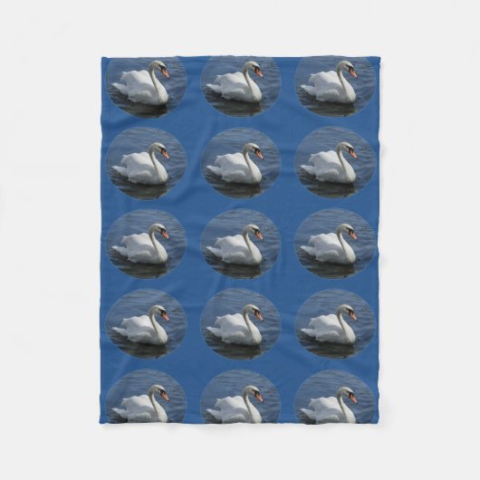 Swan Blue Fleece Blanket Deken (Voorkant)