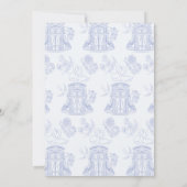 Swan Blue Toile de Jouy Boy Baby shower Kaart (Achterkant)