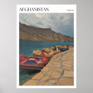 Swan Boats Band De Amir Blue Lake Afghanistan Poster