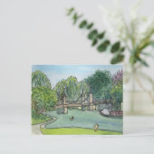 Swan Boats Boston Public Gardens Briefkaart (Staand voorkant)