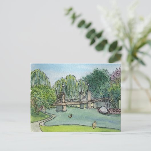 Swan Boats Boston Public Gardens Briefkaart (Staand voorkant)