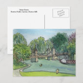 Swan Boats Boston Public Gardens Briefkaart (Voorkant / Achterkant)