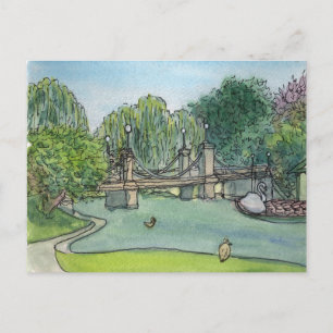 Swan Boats Boston Public Gardens Briefkaart