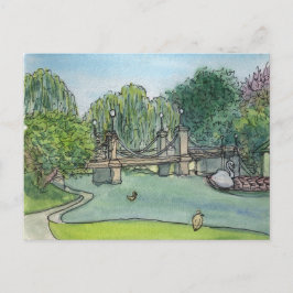 Swan Boats Boston Public Gardens Briefkaart