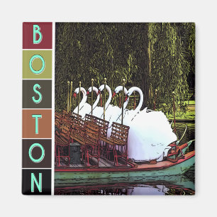 Swan Boats in Summer - Boston Magneet