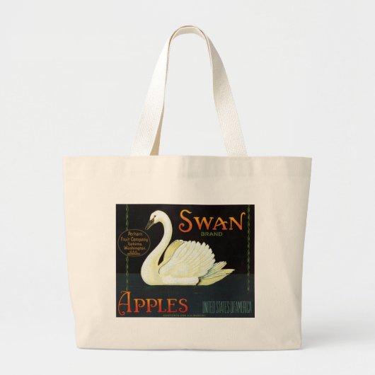 Swan Brand Apples Grote Tote Bag (Voorkant)