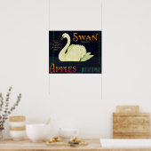 Swan Brand Apples Krate Label Poster (Keuken)